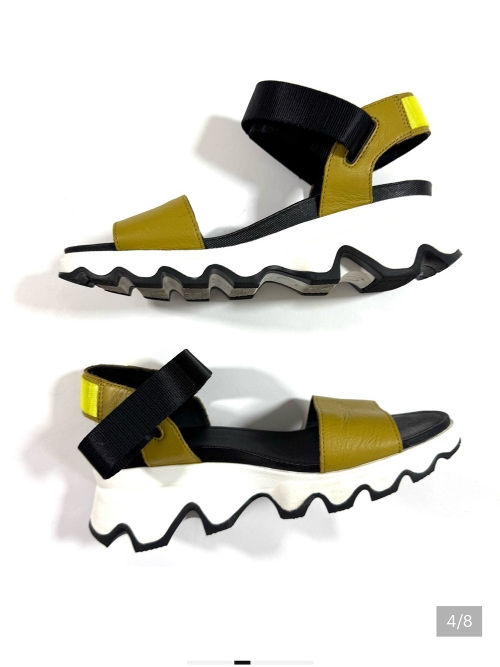 Sorel Kinetic Chunky Wedge Sandals Dioxide Gold 7.5